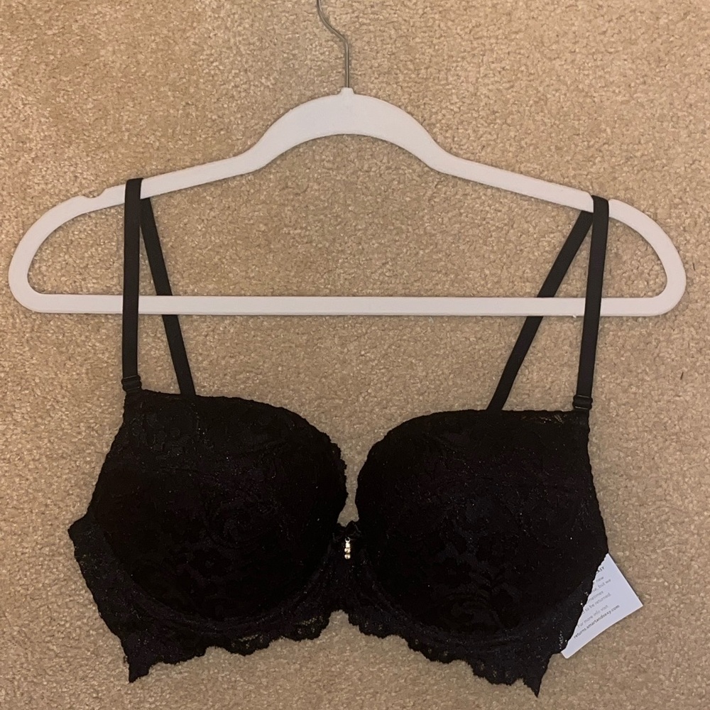 New Smart and Sexy Black Sheer Mesh Lace Demi Underwire Bra 34C
